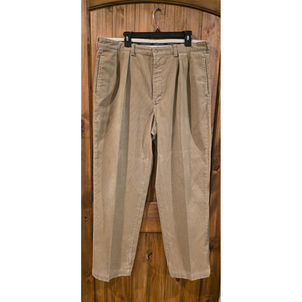 Polo‎ Ralph Lauren Chino Pants Mens 38X32 Beige Corduroy Pleated Slash Pockets